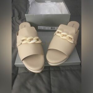 Pierre Dumas Nude Saint-1 Wedges Size 10, NWT.  Smokefree / Pet Friendly home